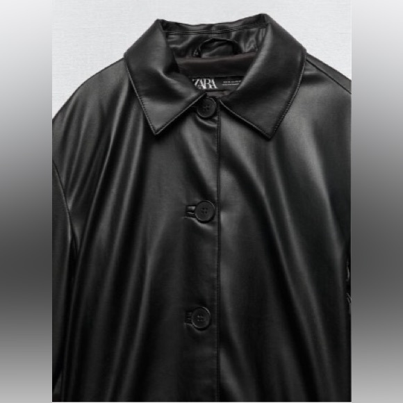 Zara leather trench coat - Picture 2 of 4
